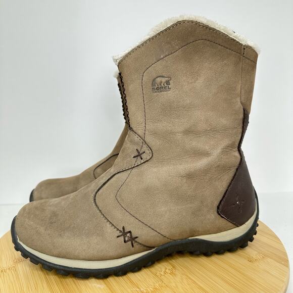 Sorel Shoes - Sorel Maribel Suede Waterproof Snow Ankle Boot in Brown Womens Size 8